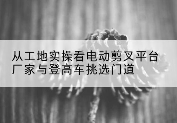 大城电动剪叉升降平台厂家-从工地实操看电动剪叉平台厂家与登高车挑选门道